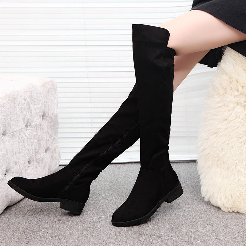 Botas Altas Sobre la Rodilla, Planas, para Mujer