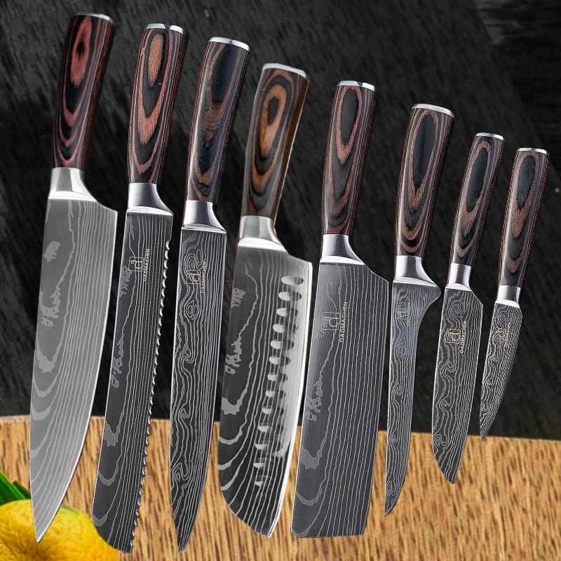 Set de Cuchillos de Cocina Estilo Damasco