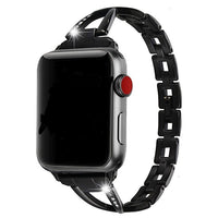 Correa Tipo X de Acero Inoxidable con Diamantes, Compatible con Apple Watch