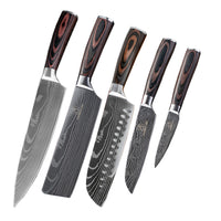 Set de Cuchillos de Cocina Estilo Damasco