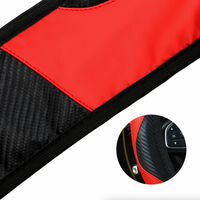 Funda de Cuero para Volante, Roja y Negra, Antideslizante