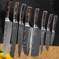 Set de Cuchillos de Cocina Estilo Damasco