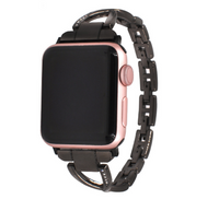Correa Tipo X de Acero Inoxidable con Diamantes, Compatible con Apple Watch