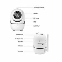 Cámara de Seguridad WiFi 1080P para Interior, Visión Nocturna