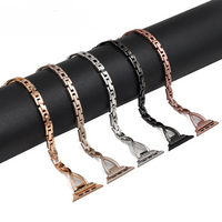 Correa Tipo X de Acero Inoxidable con Diamantes, Compatible con Apple Watch