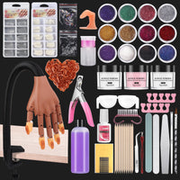 Mano de Práctica para Uñas Acrílicas, con Kit de Polvo