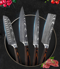 Set de Cuchillos de Cocina Estilo Damasco
