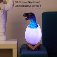 Luz Nocturna 3D con Diseño de Dinosaurio, Control Táctil USB