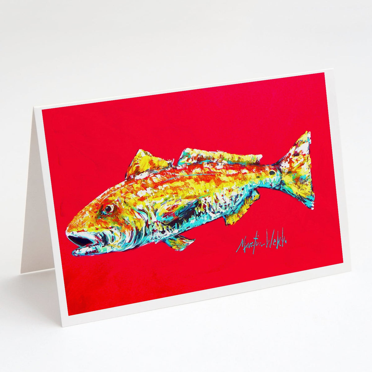 Set de Tarjetas de Saludo Diseño Pez, Pack de 8