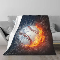 Manta de Peluche Súper Suave con Estampado 3D Béisbol