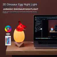 Luz Nocturna 3D con Diseño de Dinosaurio, Control Táctil USB