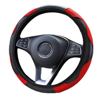 Funda de Cuero para Volante, Roja y Negra, Antideslizante
