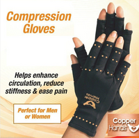 Guantes Deportivos de Fibra de Cobre para Recuperación, Medio Dedo