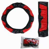 Funda de Cuero para Volante, Roja y Negra, Antideslizante