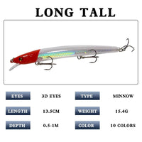 Señuelo Minnow Flotante 135mm - Efecto Pez Volador