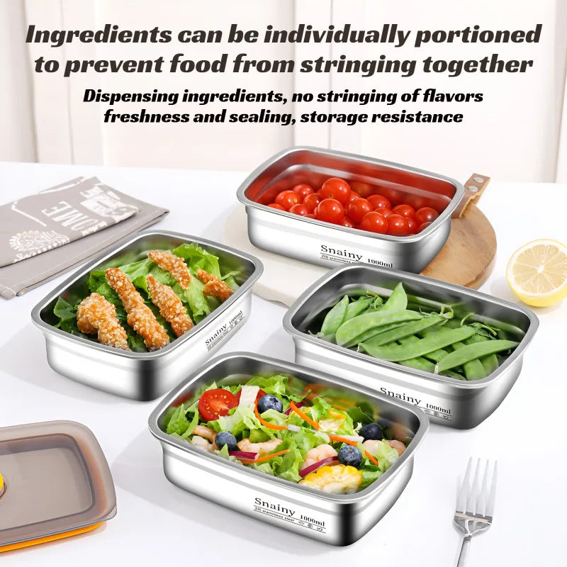 Lunch Box de Acero Inoxidable, Apta para Freezer y Horno
