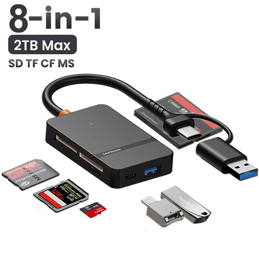 Lector de Tarjetas USB-C 8 en 1 Multifunción