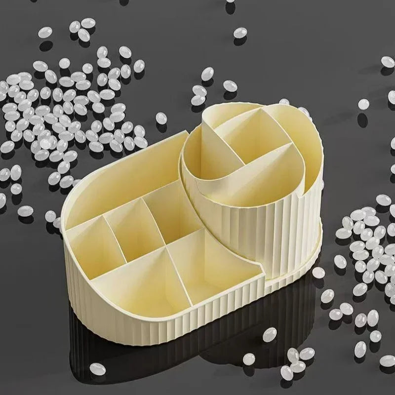 Organizador de Maquillaje Giratorio 360° Grande, con Porta Brochas
