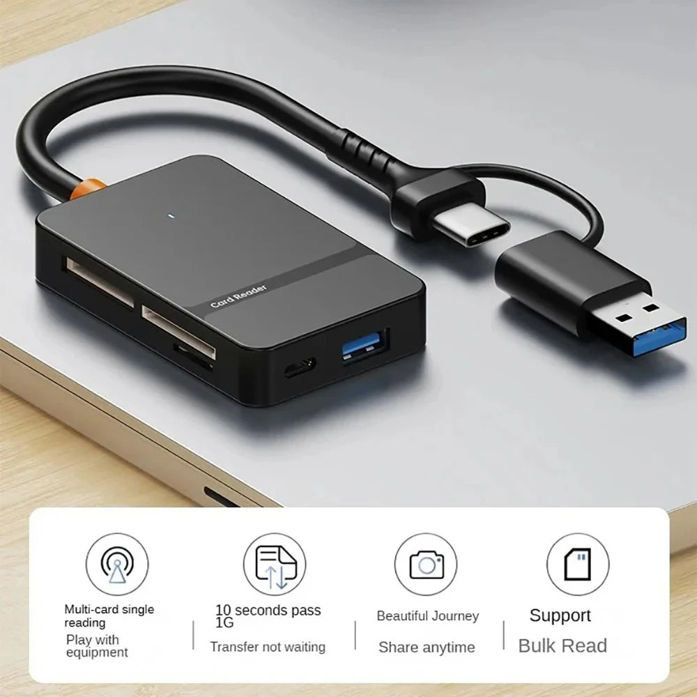 Lector de Tarjetas USB-C 8 en 1 Multifunción