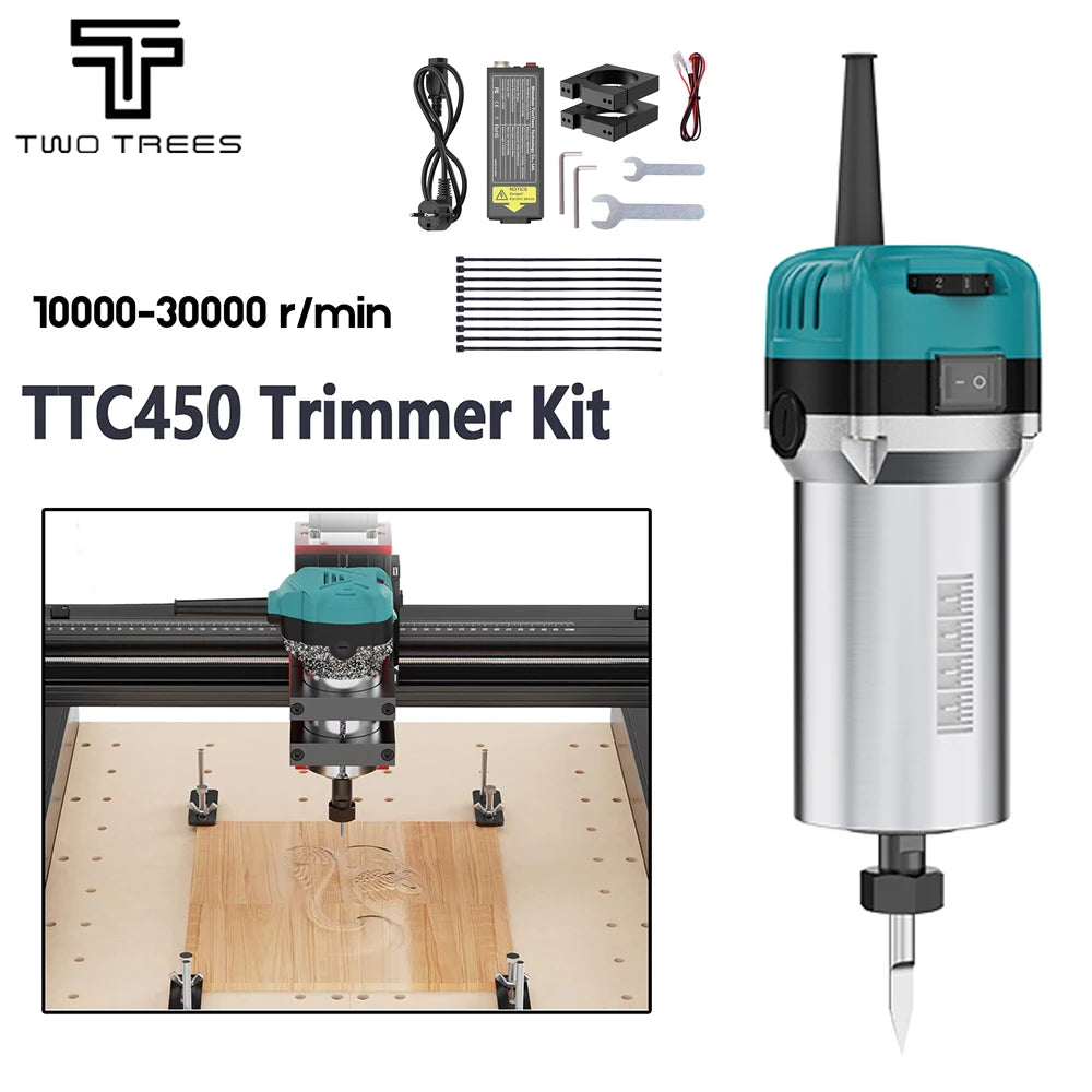 Kit Trimmer TTC450 800W - Router Spindle para Grabado y Talla en Madera