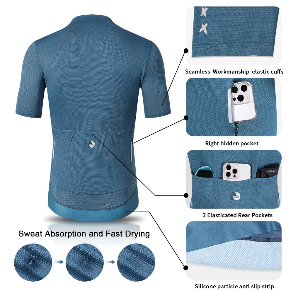 Jersey de Ciclismo X-TIGER, Transpirable, Manga Corta