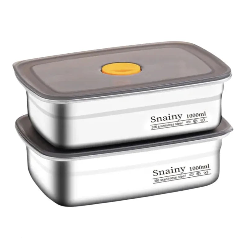 Lunch Box de Acero Inoxidable, Apta para Freezer y Horno