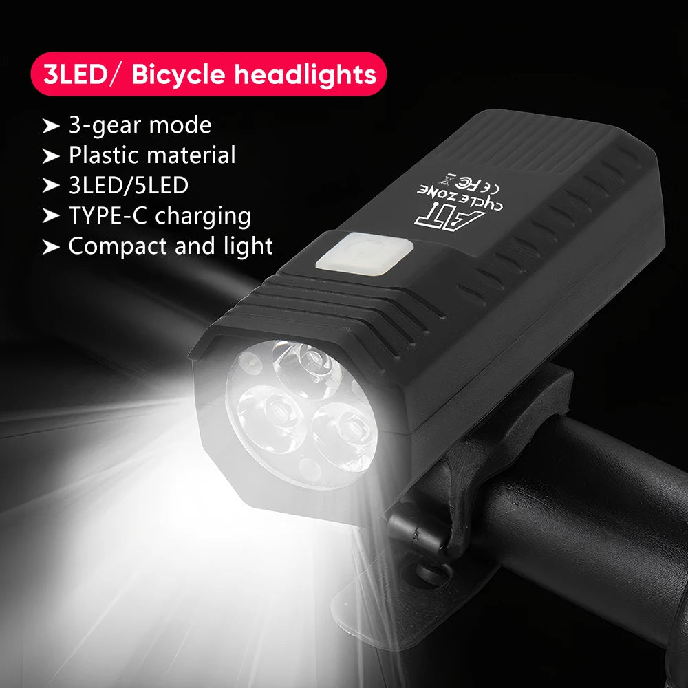 Set de Luces Delantera y Trasera para Bicicleta, LED Recargable