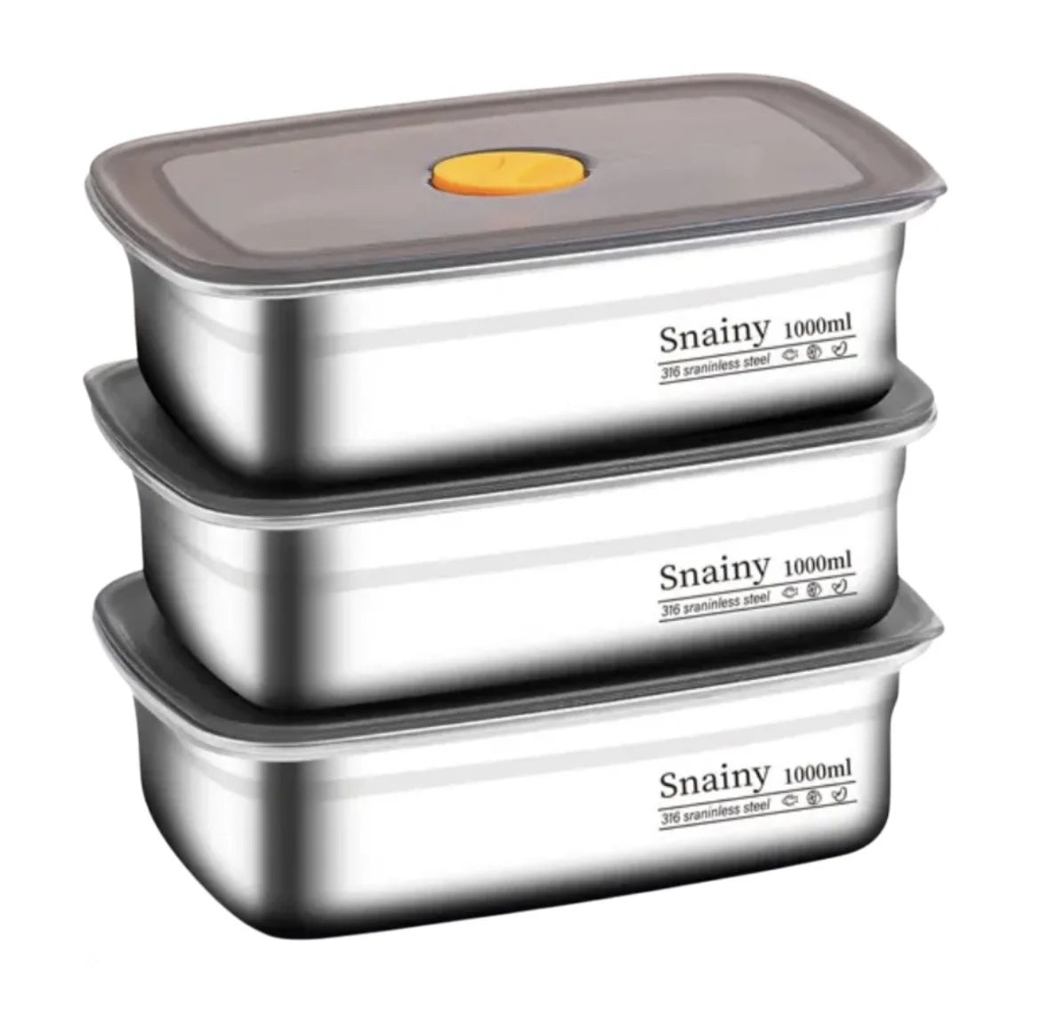 Lunch Box de Acero Inoxidable, Apta para Freezer y Horno