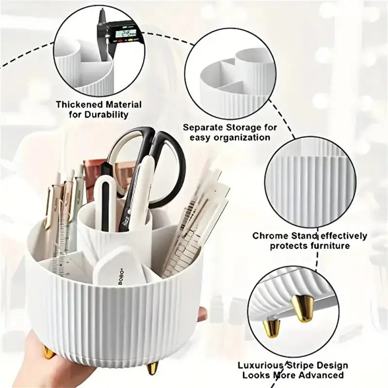 Organizador de Maquillaje Giratorio 360° - 5 Compartimentos