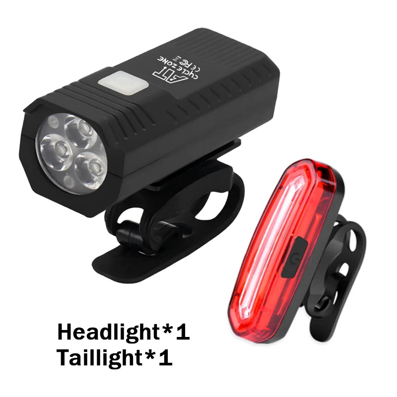 Set de Luces Delantera y Trasera para Bicicleta, LED Recargable