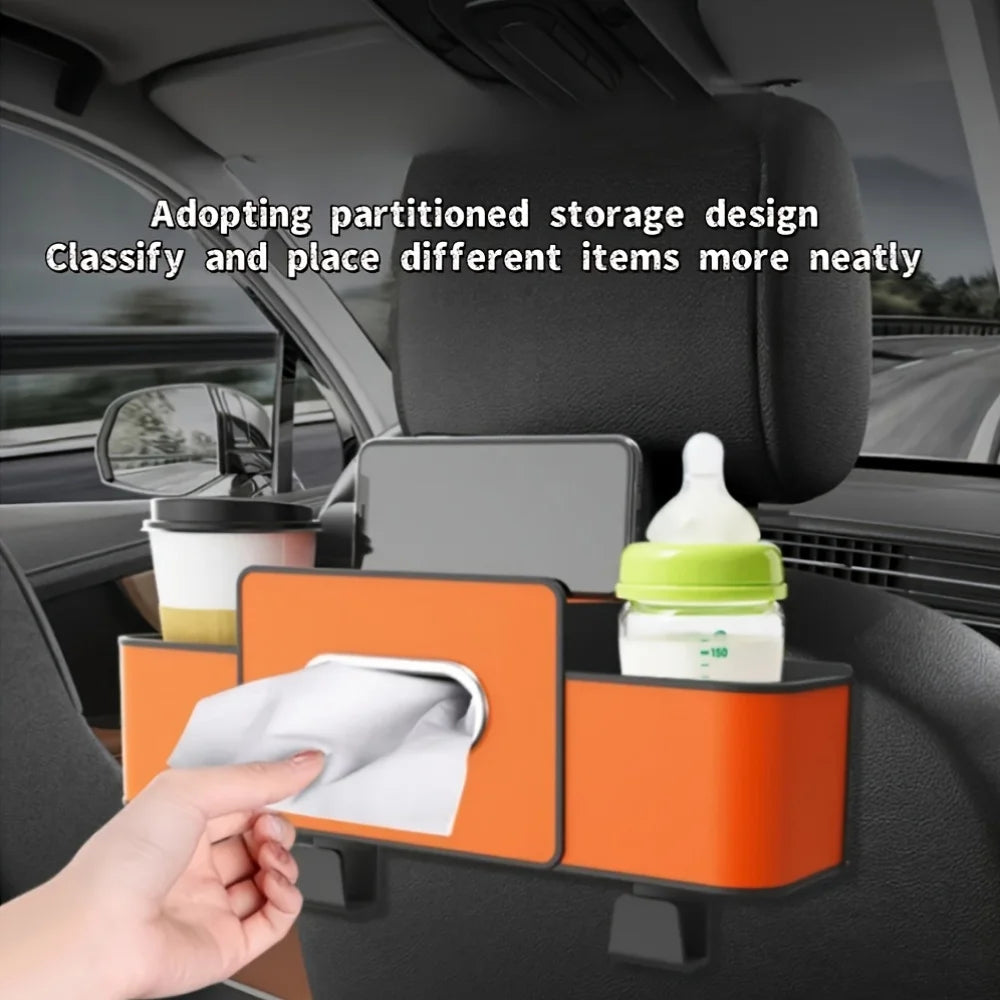 Organizador de Asiento de Auto con Caja y Portapañuelos