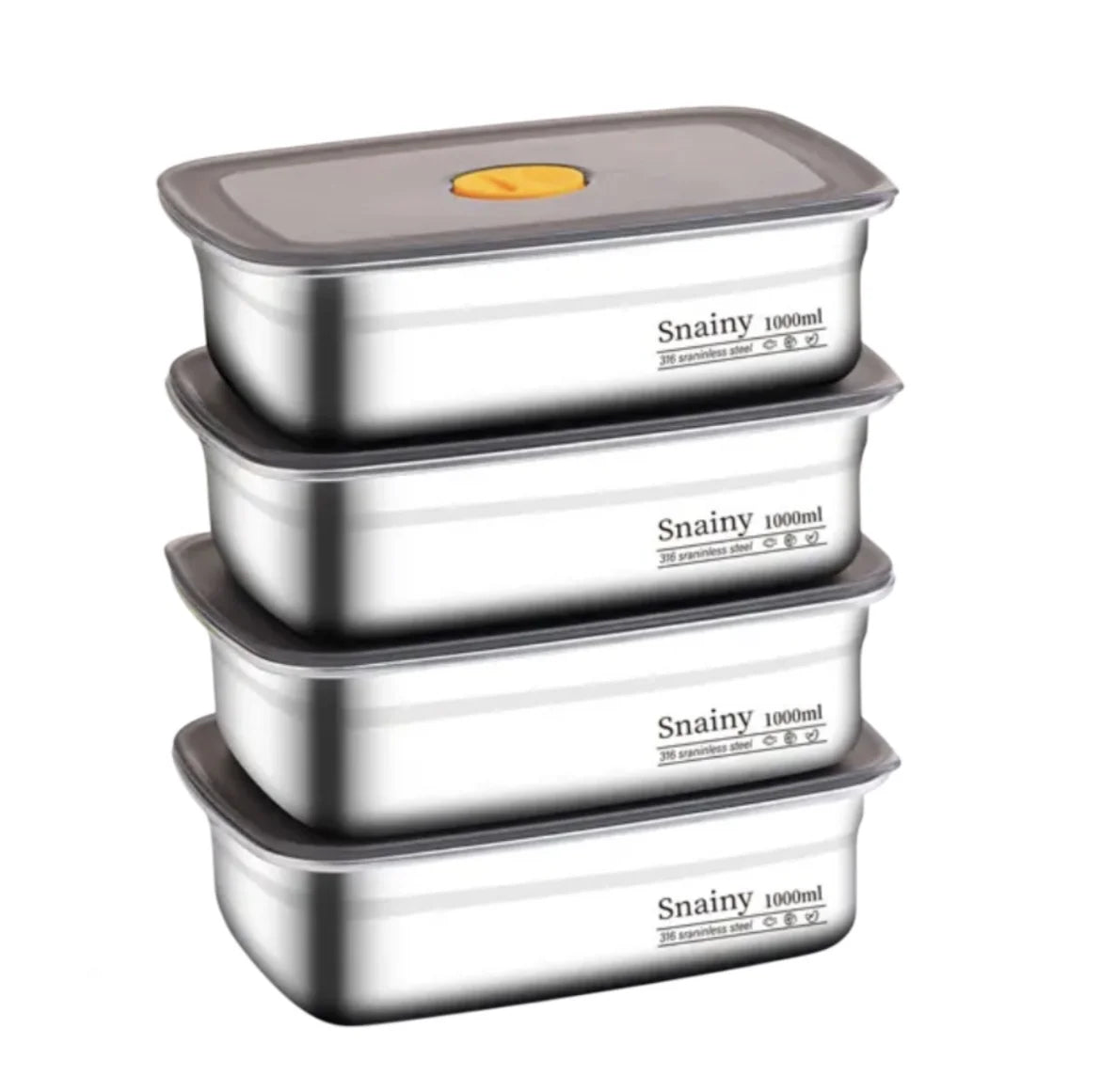 Lunch Box de Acero Inoxidable, Apta para Freezer y Horno