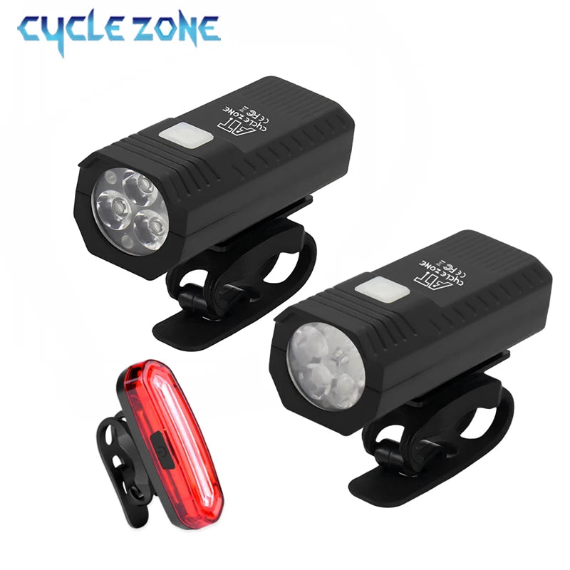 Set de Luces Delantera y Trasera para Bicicleta, LED Recargable