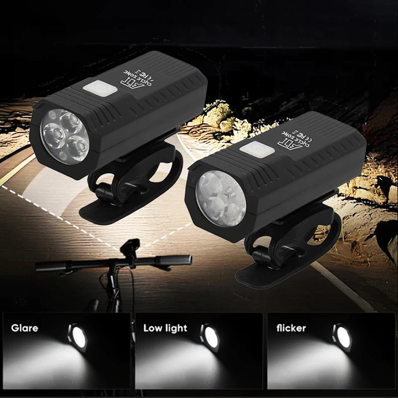 Set de Luces Delantera y Trasera para Bicicleta, LED Recargable