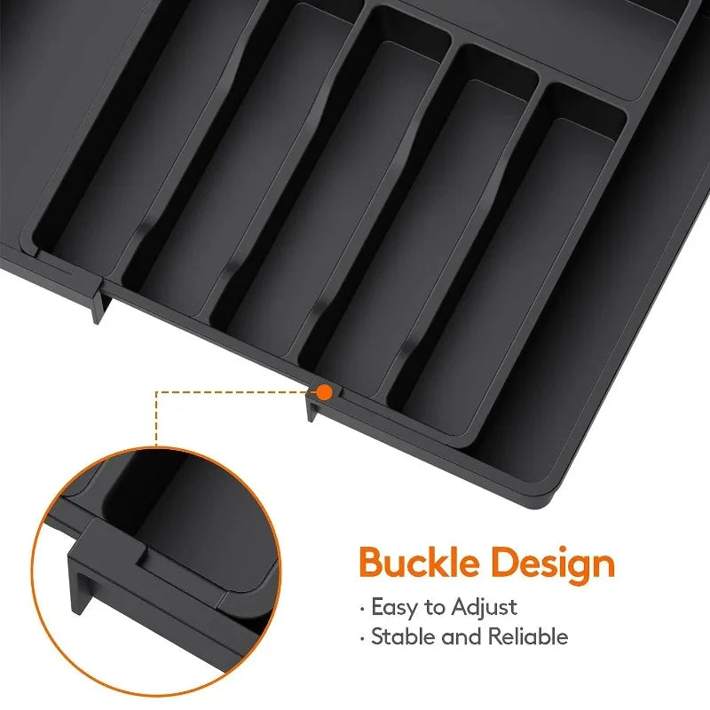 Organizador de Cubiertos Ajustable para Cajón de Cocina