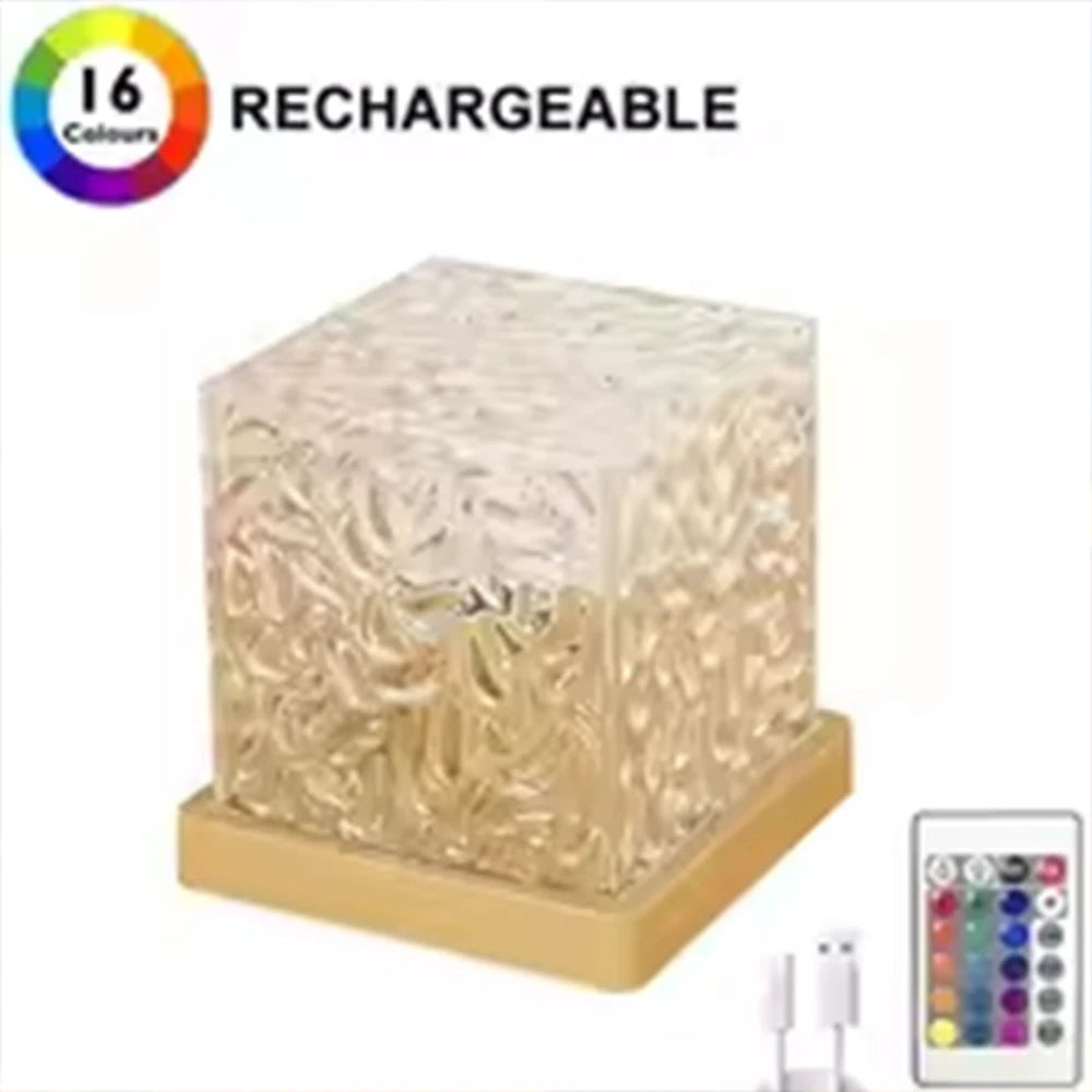 Lámpara Proyector de Olas RGB con Mando a Distancia - 16 Colores, Recargable