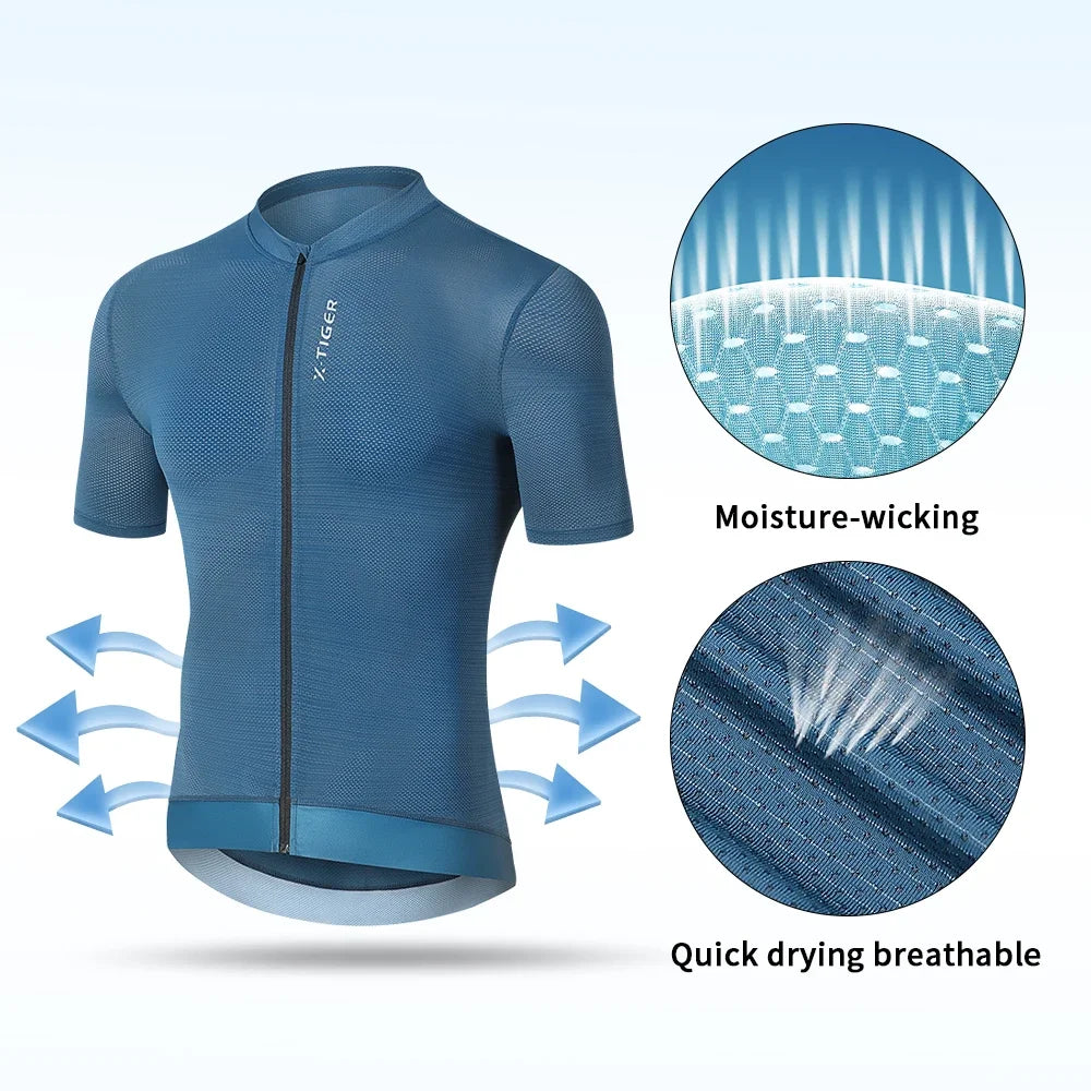 Jersey de Ciclismo X-TIGER, Transpirable, Manga Corta