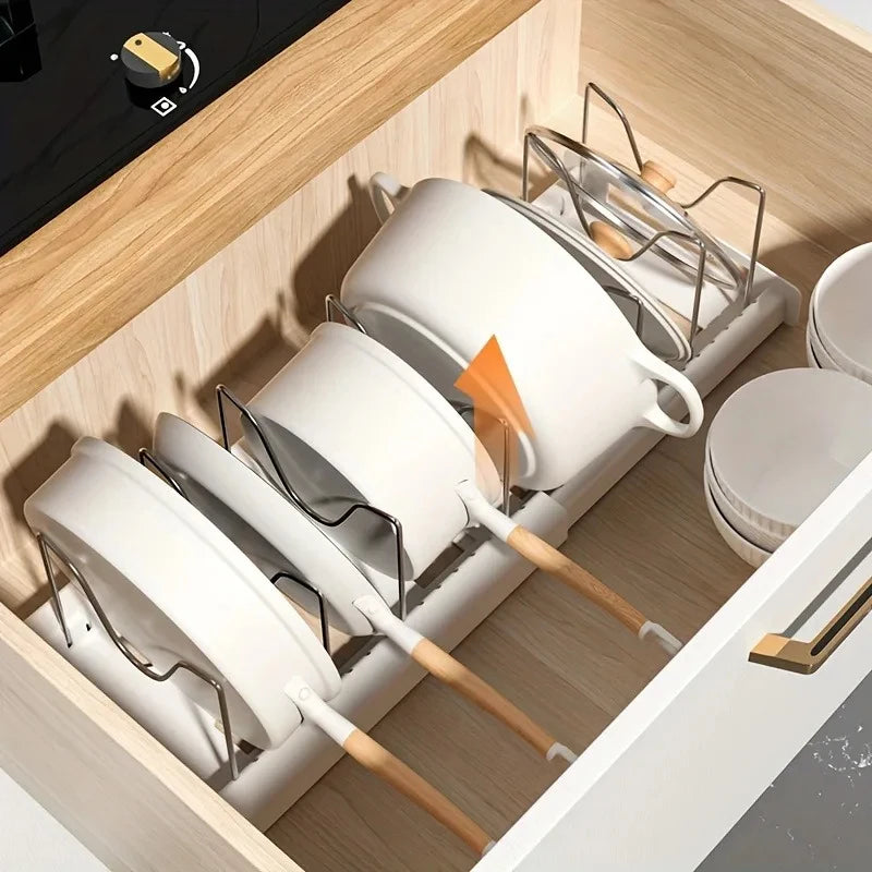 Organizador Expandible de Ollas para Gabinete de Cocina