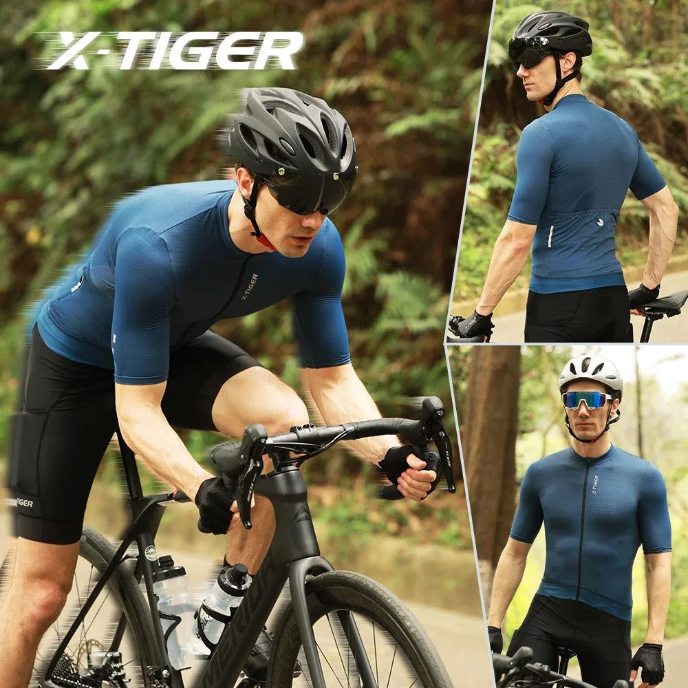 Jersey de Ciclismo X-TIGER, Transpirable, Manga Corta