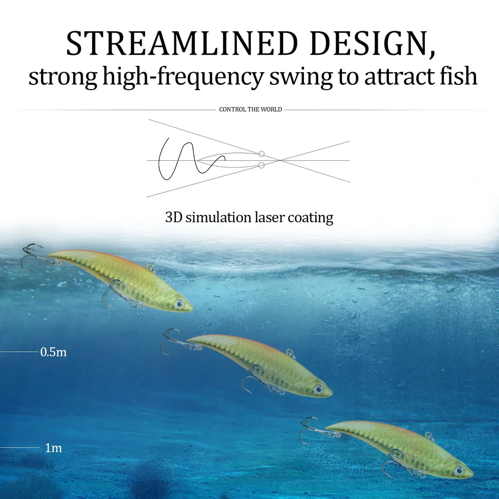 Señuelo de Pesca VIB 90mm - Cebo Artificial de Vibración