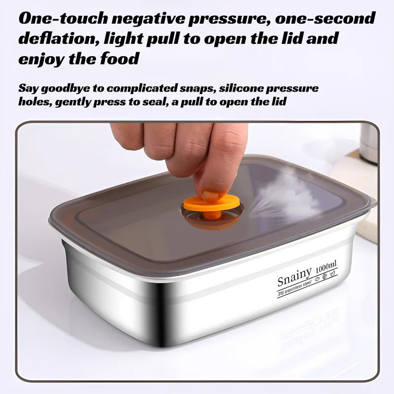 Lunch Box de Acero Inoxidable, Apta para Freezer y Horno