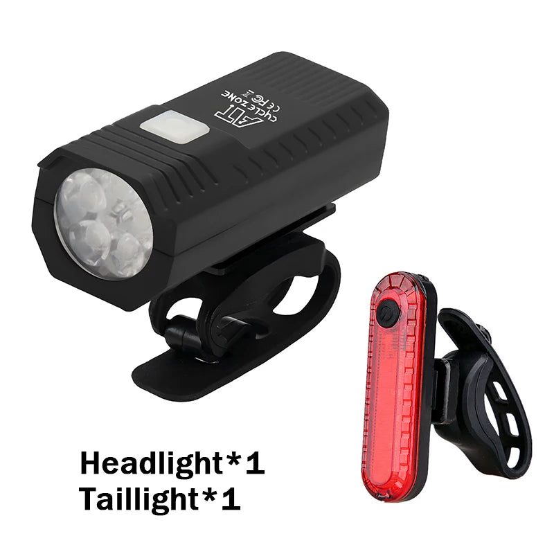 Set de Luces Delantera y Trasera para Bicicleta, LED Recargable