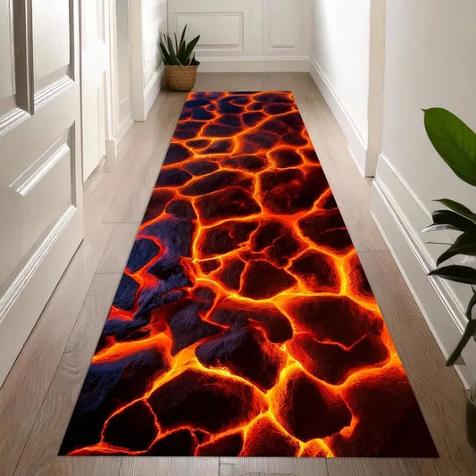 Alfombra Pasillo Efecto 3D Grieta - Diseño Magma