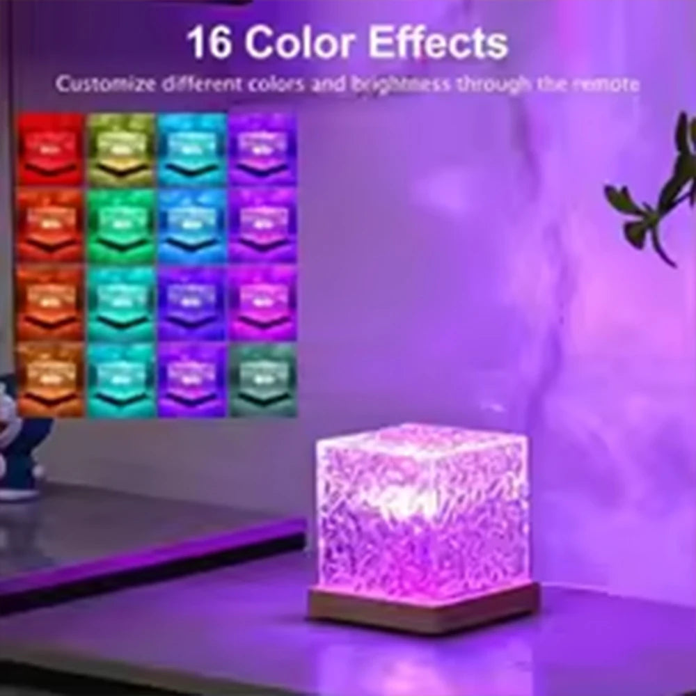 Lámpara Proyector de Olas RGB con Mando a Distancia - 16 Colores, Recargable