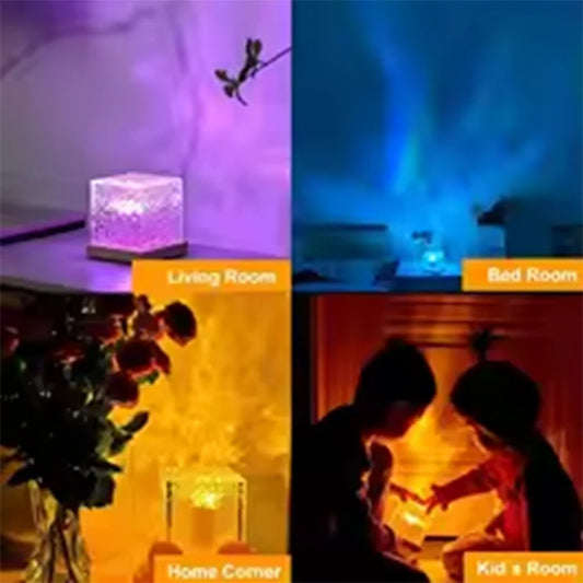 Lámpara Proyector de Olas RGB con Mando a Distancia - 16 Colores, Recargable