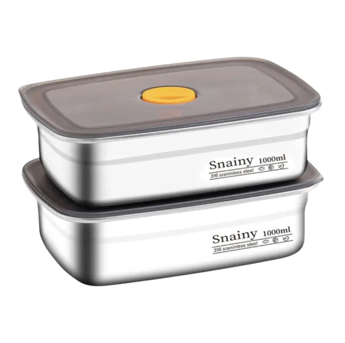Lunch Box de Acero Inoxidable, Apta para Freezer y Horno
