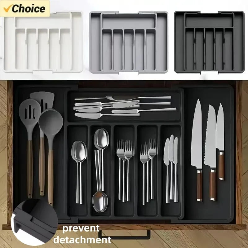 Organizador de Cubiertos Ajustable para Cajón de Cocina