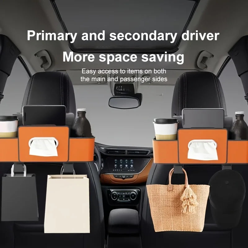 Organizador de Asiento de Auto con Caja y Portapañuelos