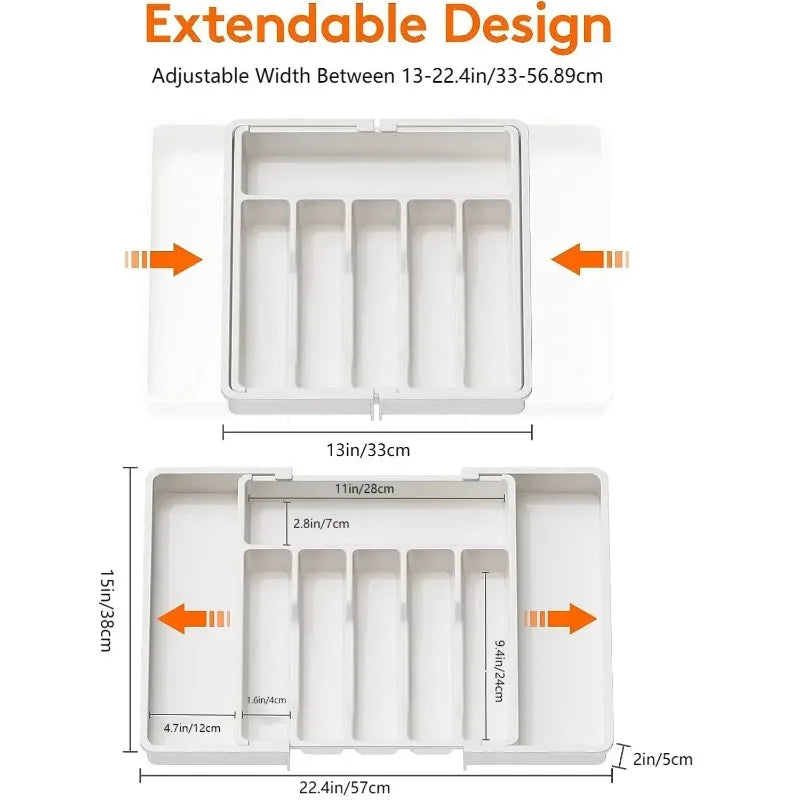 Organizador de Cubiertos Ajustable para Cajón de Cocina