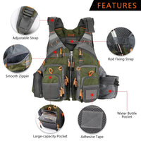 Chaleco Outdoor para Pesca y Kayak, con Espuma Flotante